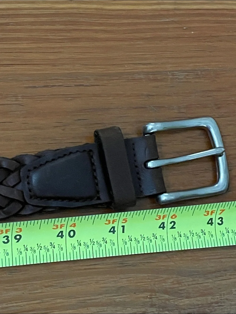 Wrangler Mens Brown Braided Woven Leather Belt Size 36 90 Guatemala